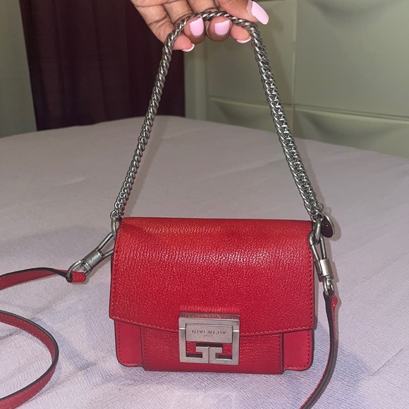 Mini red Givenchy GV3 bag with chain handle - Picture 3 of 9